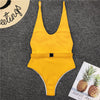 In-X Buckle white bodysuit Push up sexy bikini 2020 High cut one piece swimsuit female monokini Padded swimwear New bathing suit