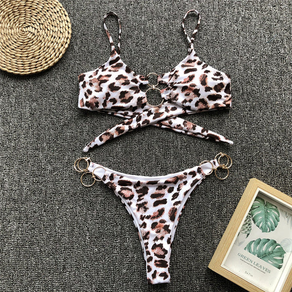 In-X Ring high cut bikini 2020 Black swimsuit female Push up swimwear women bathers Halter top Triangle top summer bathing suit