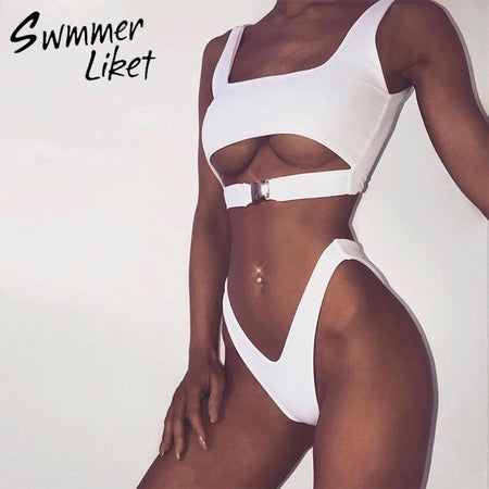 2019 Hot Women Triangular Trunks Bikini Set Bottom Swimwear Cheeky Thong V Swim Trunks Sexy Women Beachwear Solid Black S-XL