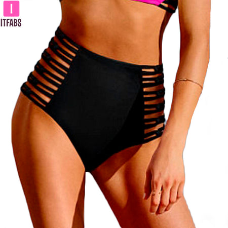 2019 Hot Women Triangular Trunks Bikini Set Bottom Swimwear Cheeky Thong V Swim Trunks Sexy Women Beachwear Solid Black S-XL