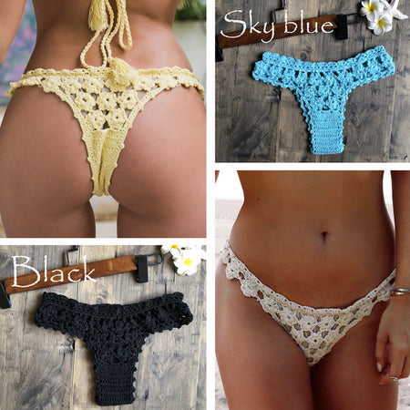 2019 Hot Women Triangular Trunks Bikini Set Bottom Swimwear Cheeky Thong V Swim Trunks Sexy Women Beachwear Solid Black S-XL