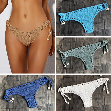 2019 Hot Women Triangular Trunks Bikini Set Bottom Swimwear Cheeky Thong V Swim Trunks Sexy Women Beachwear Solid Black S-XL