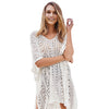 CUPSHE White Sea Party Hollow-Out Bikini Cover Up Sexy Loose Tunic Beach Dress 2020 Summer Women Vocation Casual Top Clothing