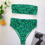 In-X High waist bikinis 2020 mujer Neon swimsuit female one shoulder swimwear women Bandeau top Sexy green bathing suit bathers