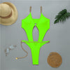 Sexy thong bikini 2020 Push up swimwear women High cut bodysuits one-piece swimsuit female Ring monokini Deep v-neck bathers new