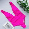 Halter neon bikini deep v-neck bathing suit women monokini String sexy swimsuit one piece bodysuits High cut swimwear women 2020