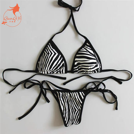 2019 Hot Women Triangular Trunks Bikini Set Bottom Swimwear Cheeky Thong V Swim Trunks Sexy Women Beachwear Solid Black S-XL
