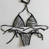 2018 new sexy padded thong bottom bandage swimsuit  Halter Brazilian bikinis set Zebra push up women swimwear bathing suit